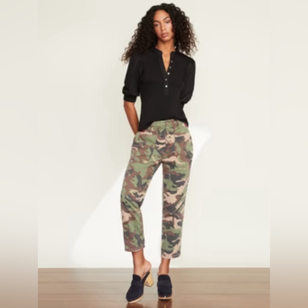 Veronica Beard Arya Straight Legged Camp Crop